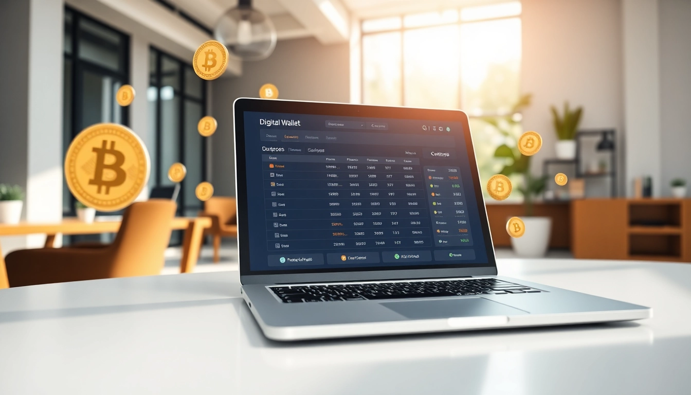 Engaging interface of the gaurda wallet showcasing cryptocurrencies in a professional setting.