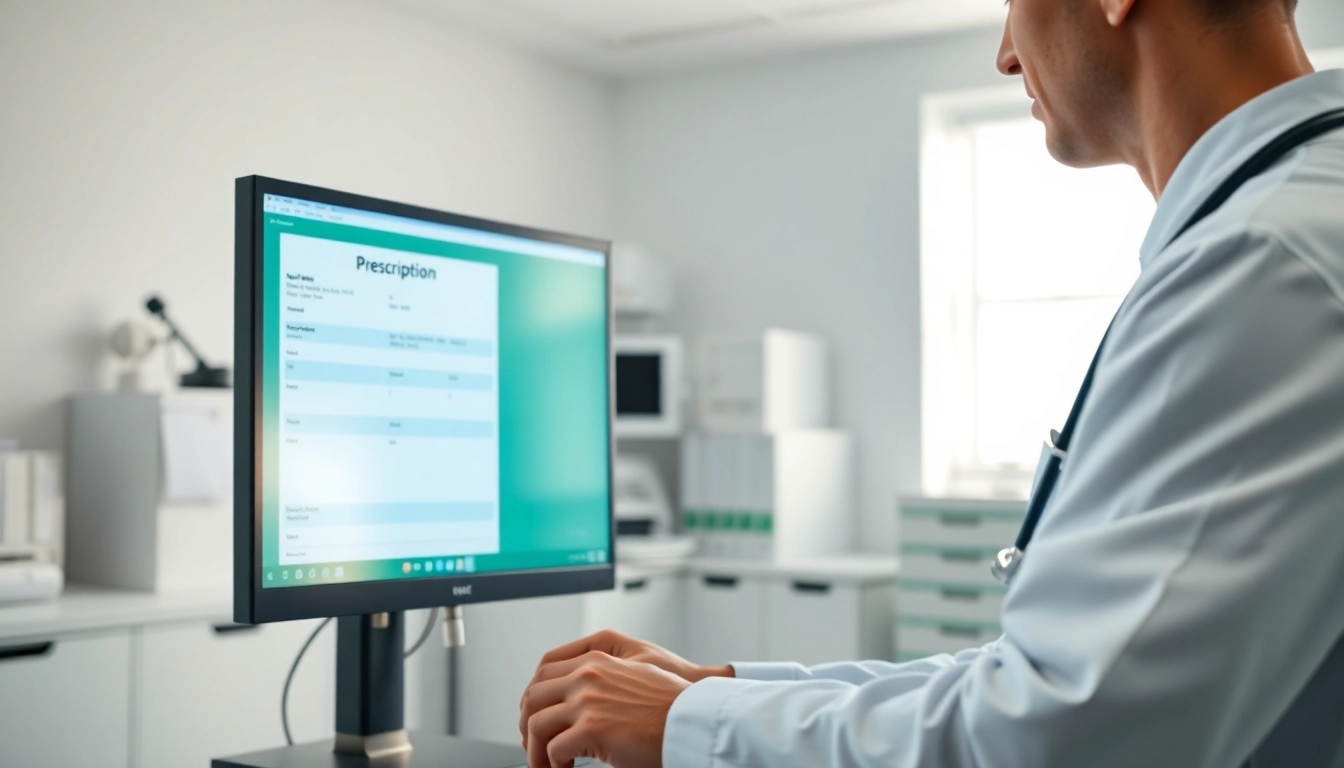 Enhance patient care with eprescribing software for doctors in a modern clinic setting.
