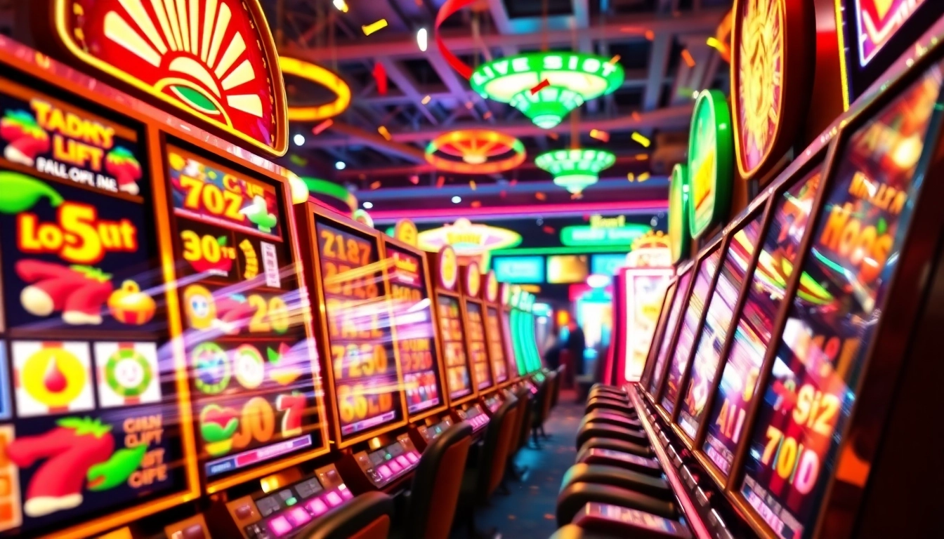 Menampilkan pengalaman bermain qqmacan slot yang mendebarkan dengan mesin slot berwarna-warni.