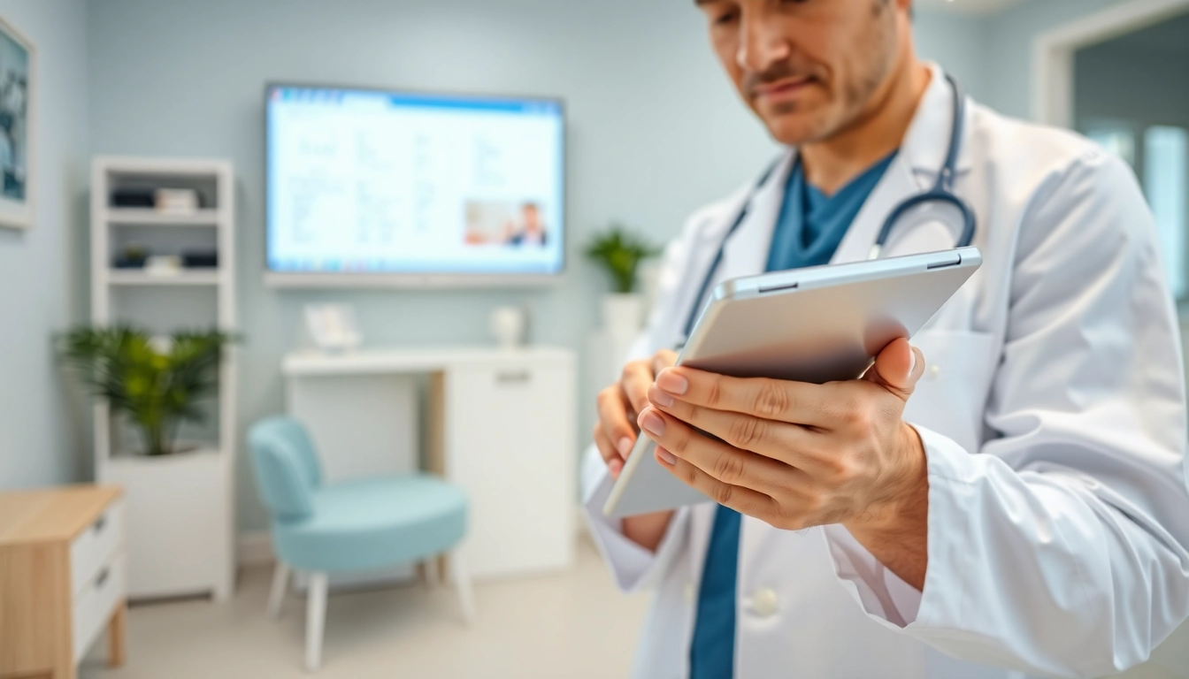 Enhance patient care with free eprescription apps showcased in a modern clinic.