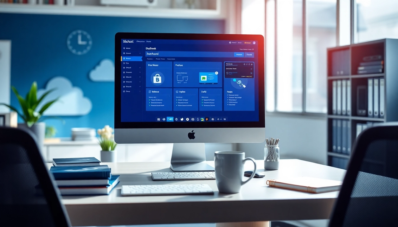 Boost your website performance with Bluehost reliable hosting showcased in an inviting office setting.